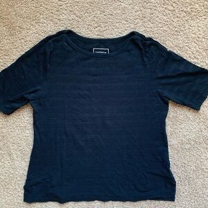 Ladies Charter Club 100% Pima Cotton Boat-Neck Black  size L